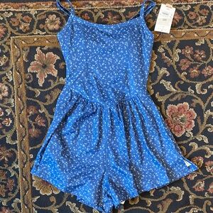 as revival blue floral athletic romper
